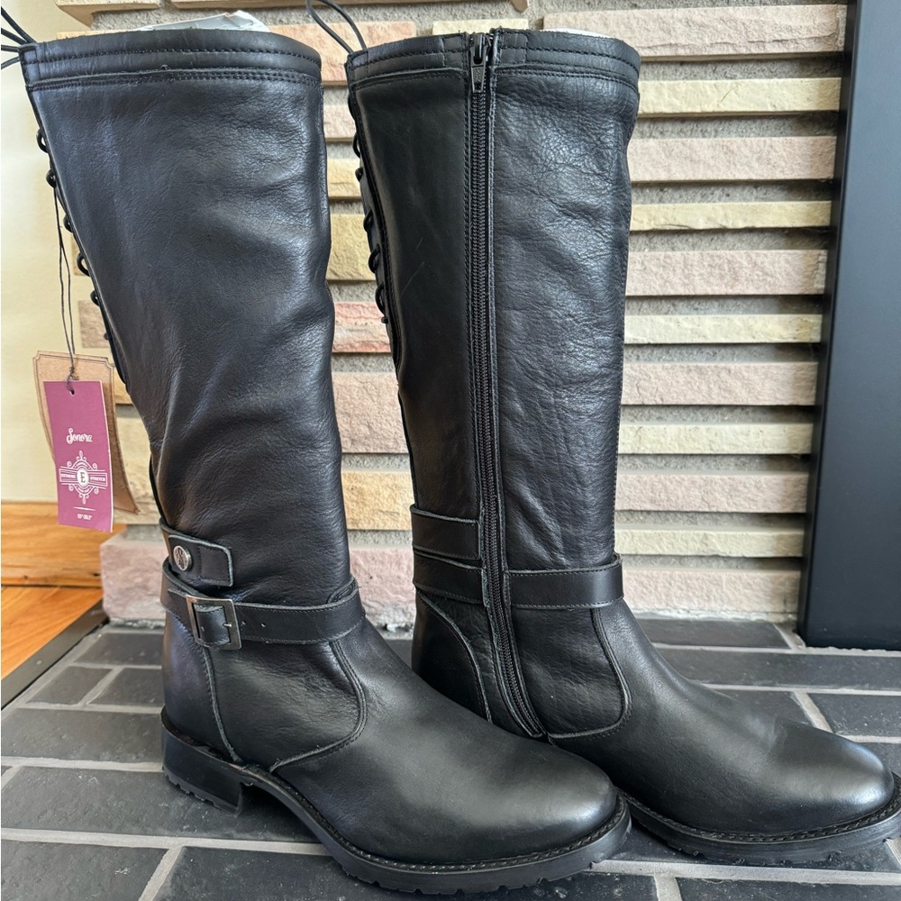 BRAND NEW Sonora: Campbell Knee-high Black Leather Boots-Size 8.5